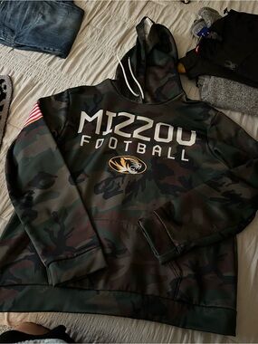 Mizzou Football Camo Hoodie - Dark Green